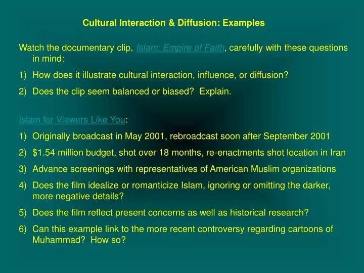PPT Cultural Interaction & Diffusion Examples PowerPoint