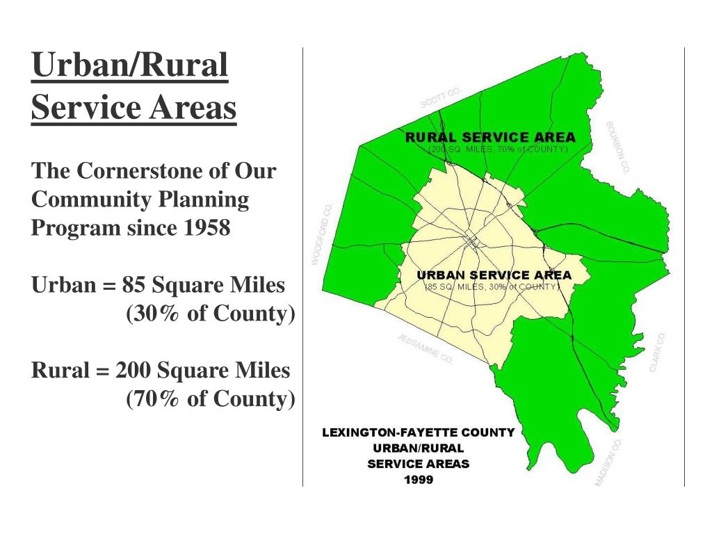 PPT LexingtonFayette County, Kentucky Rural Service Area Land