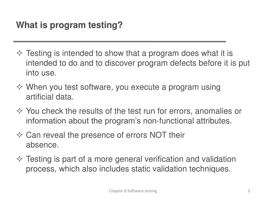 PPT Chapter 8 Software Testing PowerPoint Presentation, free