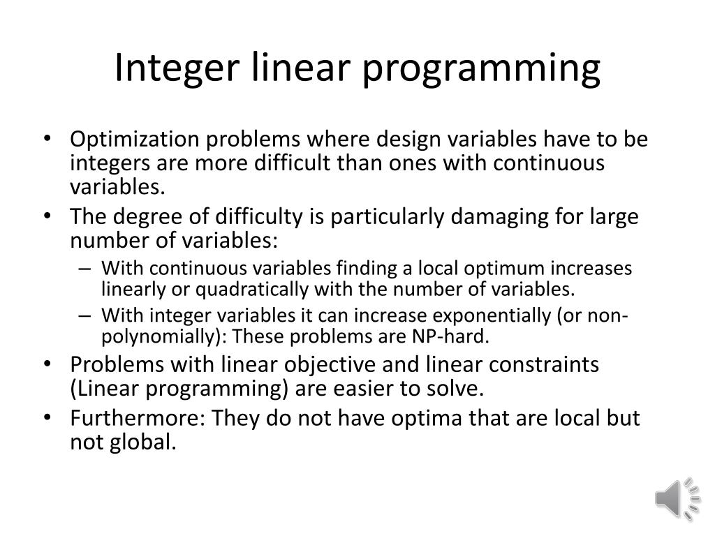 PPT Integer linear programming PowerPoint Presentation, free download