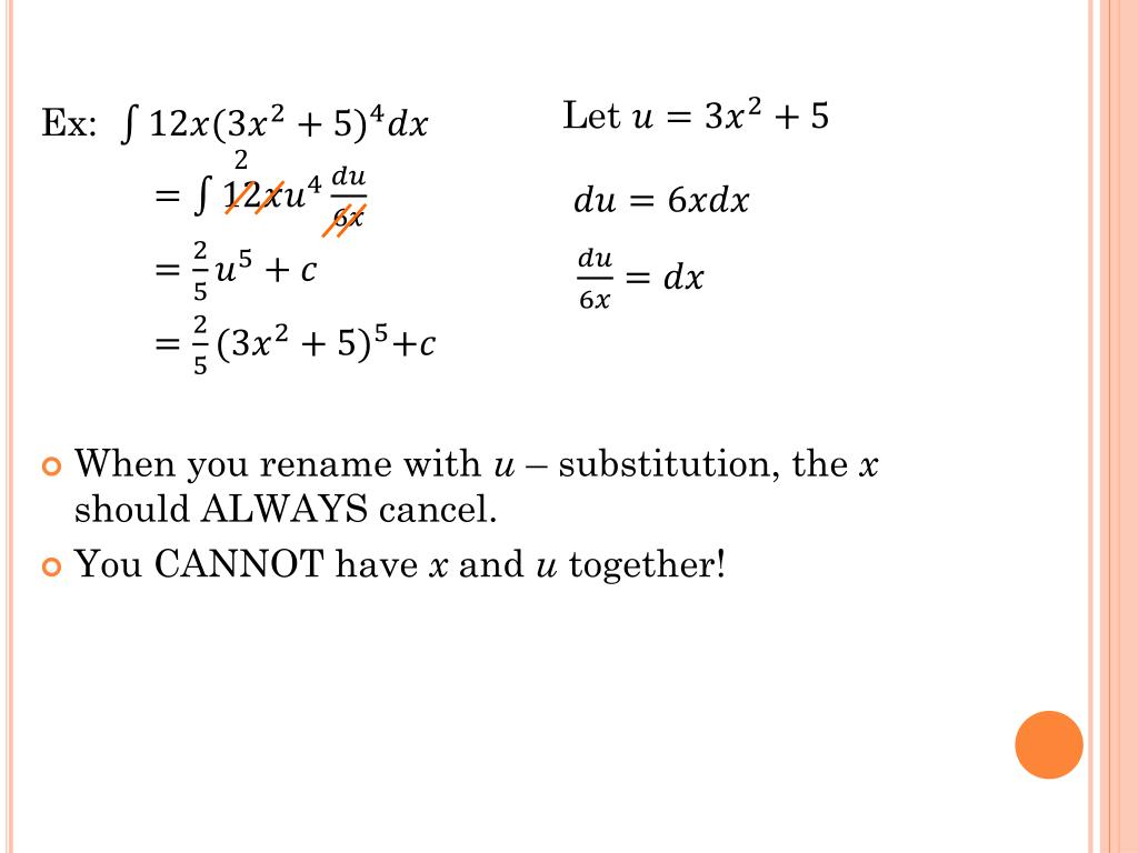 PPT Chain rule substitution for integrals PowerPoint Presentation