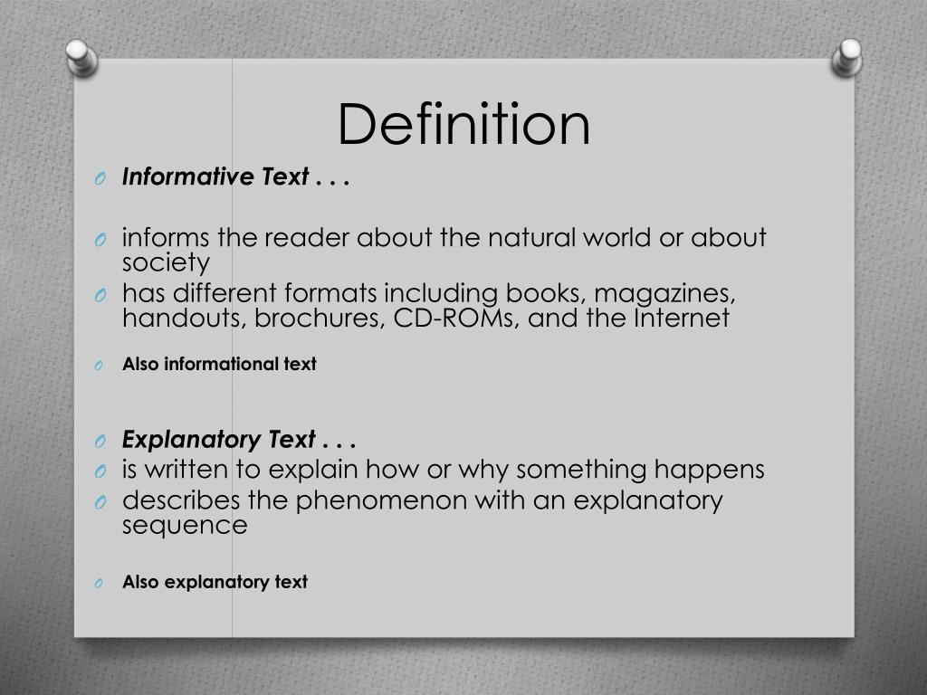 PPT Informative and Explanatory Texts PowerPoint Presentation, free