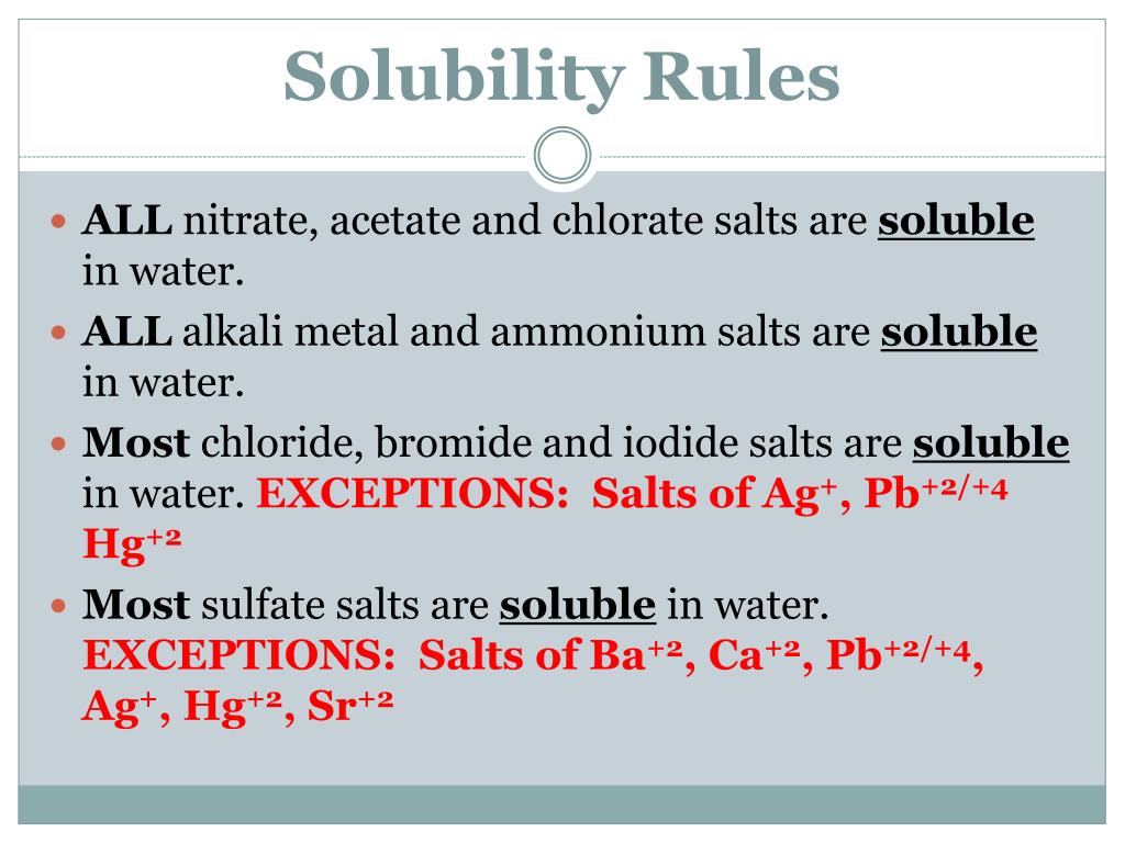 PPT Solubility Rules & Net Ionic Equations PowerPoint Presentation