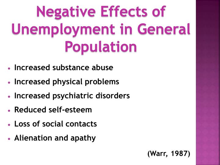 The Effects Of Unemployment