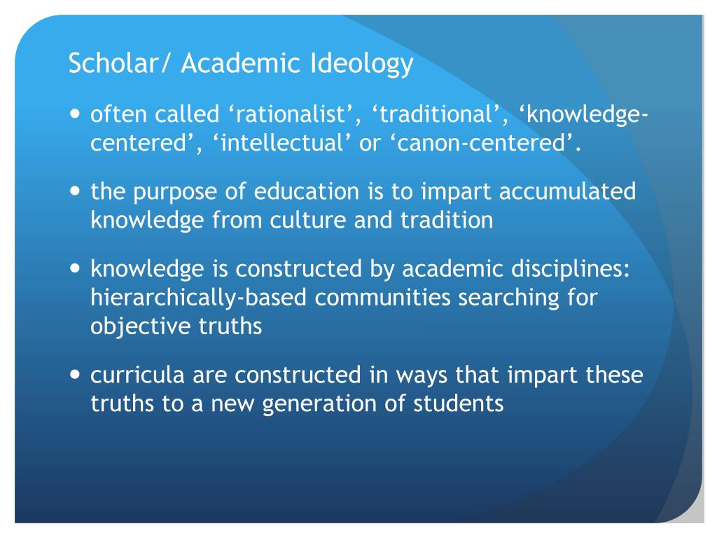 PPT Curriculum Ideologies in General Education PowerPoint