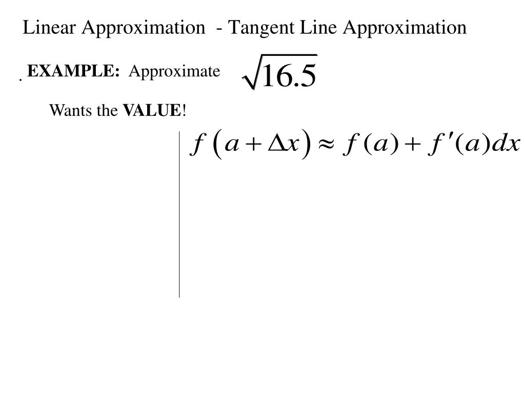 PPT 3020 Differentials and Linear Approximation PowerPoint