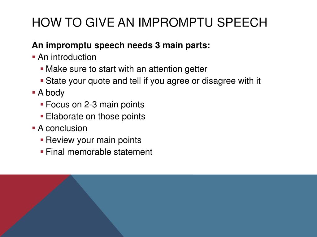 PPT Impromptu Speaking PowerPoint Presentation, free download ID
