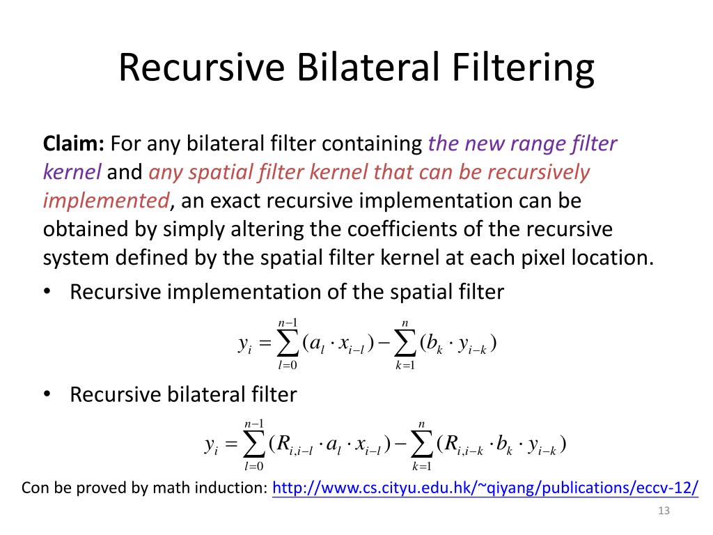 PPT Recursive Bilateral Filtering PowerPoint Presentation, free