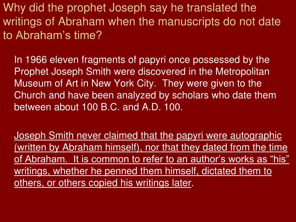 PPT The Book of Abraham PowerPoint Presentation, free download ID