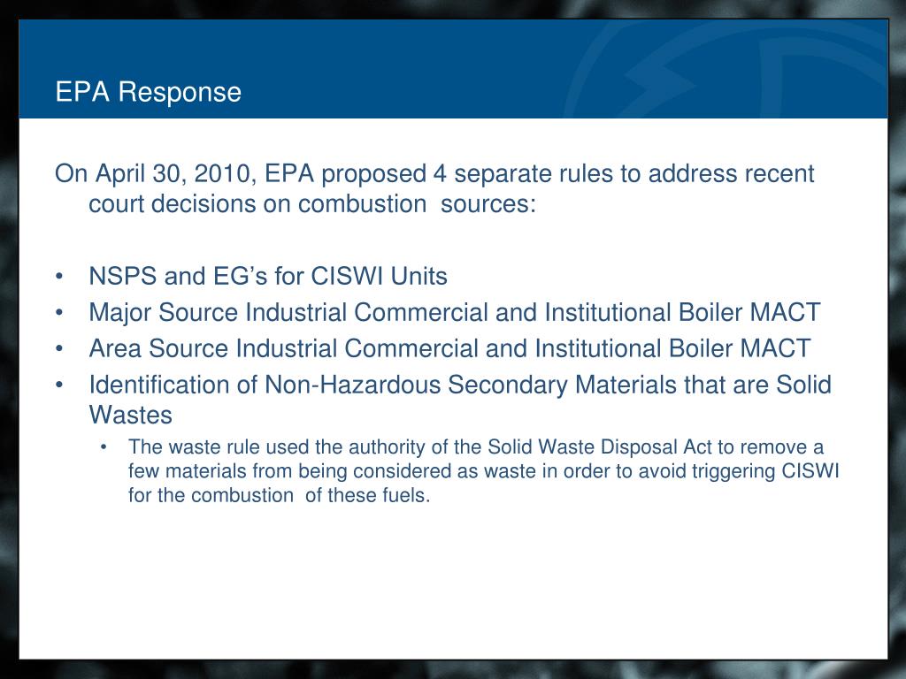 PPT Commercial and Industrial Solid Waste Incineration Units CISWI PowerPoint Presentation