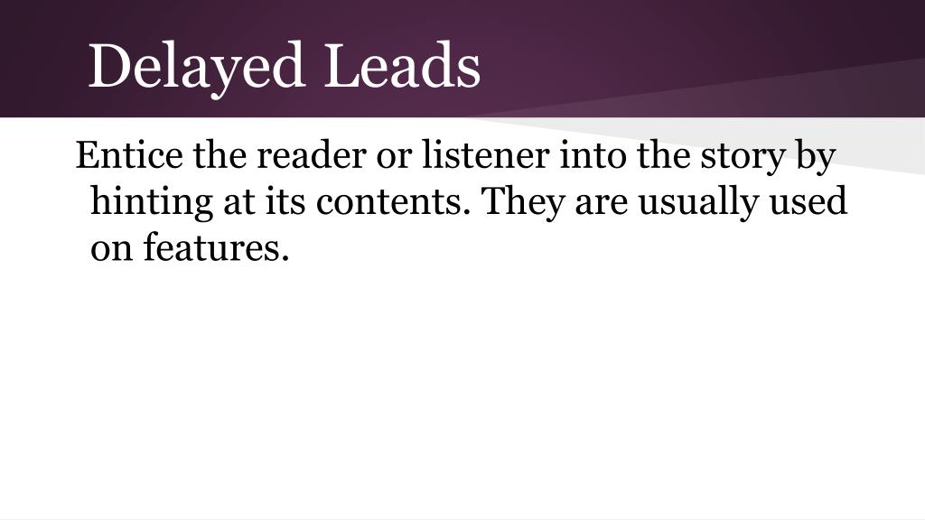 PPT The Lead PowerPoint Presentation, free download ID2767414