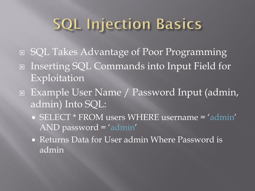 PPT SQL Injection PowerPoint Presentation, free download ID2768847