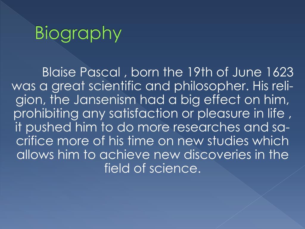 PPT Blaise Pascal (16231662) PowerPoint Presentation, free download
