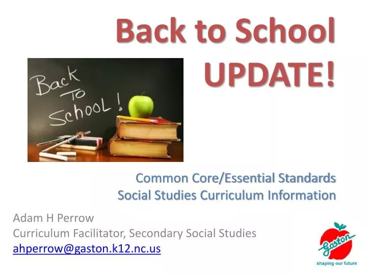 PPT Back to School UPDATE! Common Core/Essential Standards Social