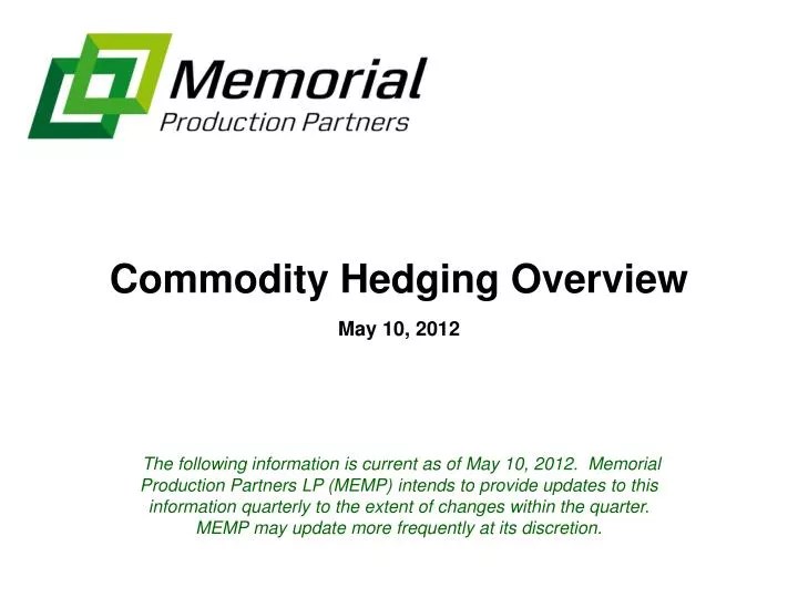 PPT Commodity Hedging Overview PowerPoint Presentation, free download