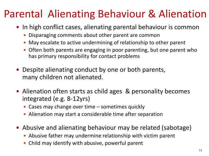 PPT Parental Alienation, Contact Problems and the Family Justice