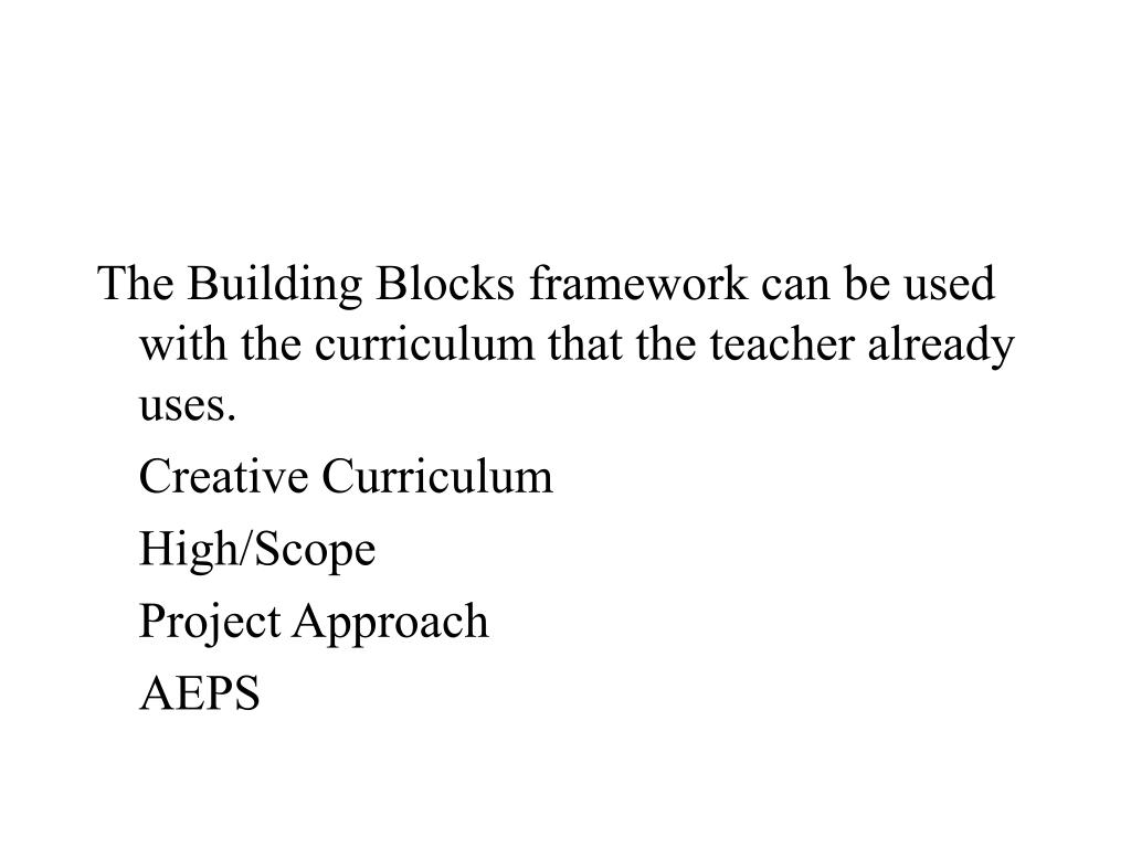 PPT Building Blocks for Including and Teaching Preschoolers with