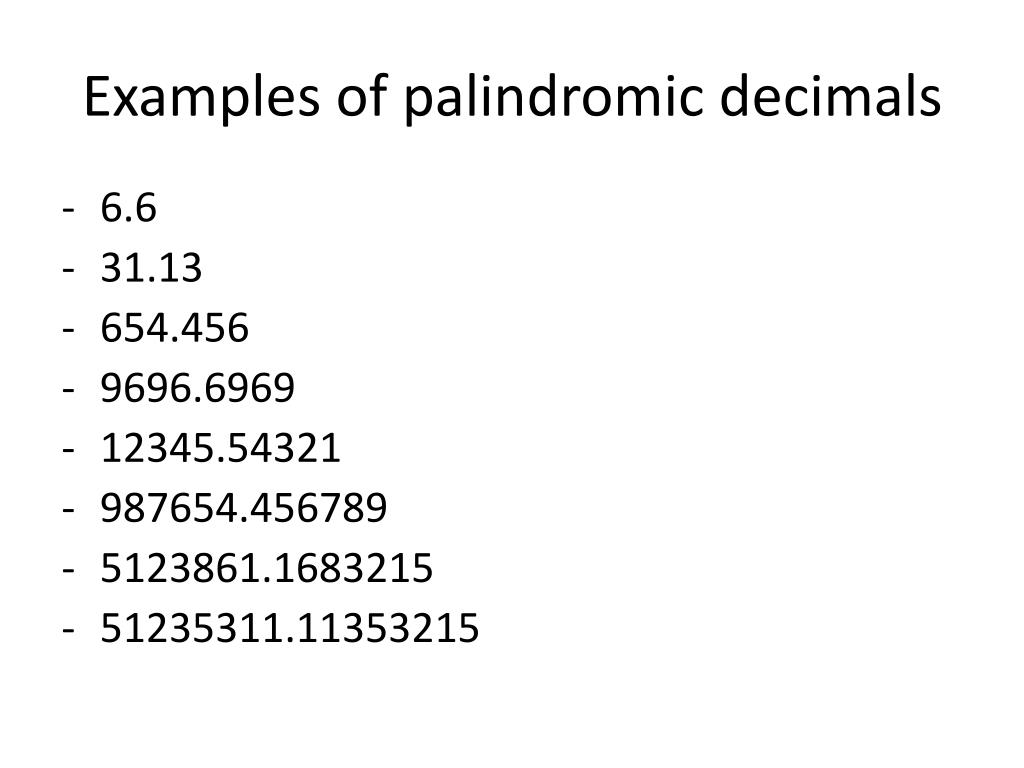 PPT Palindromic decimal PowerPoint Presentation, free download ID