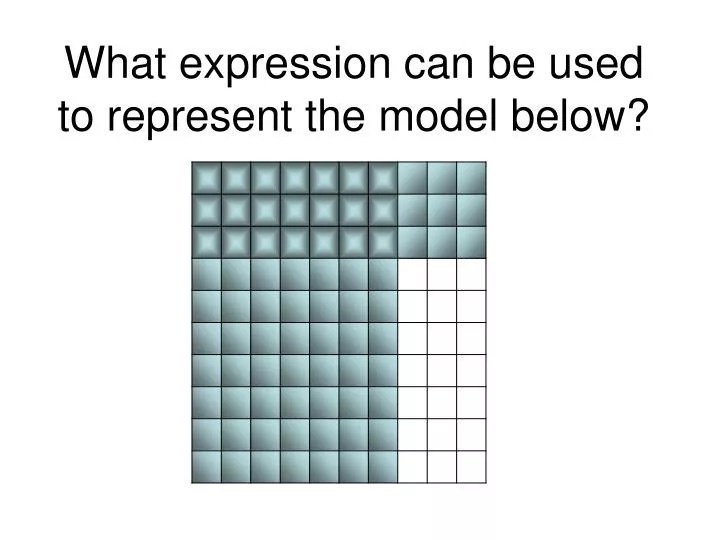 PPT - What expression can be used to represent the model below
