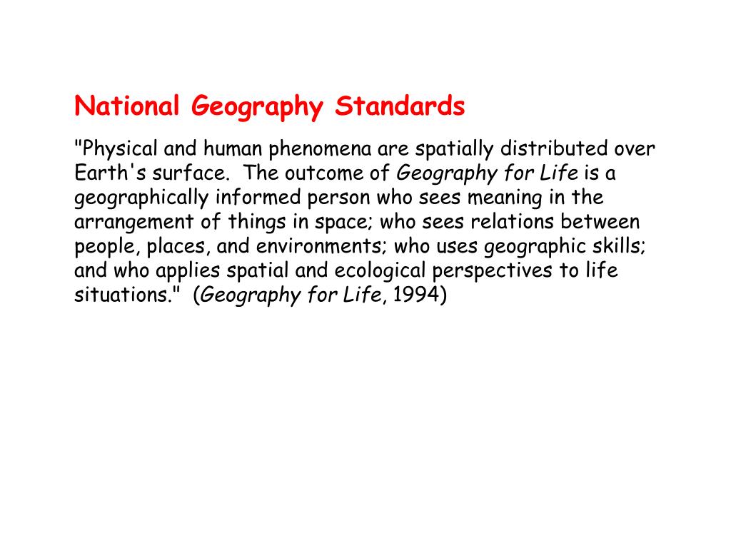 PPT National Geography Standards PowerPoint Presentation, free