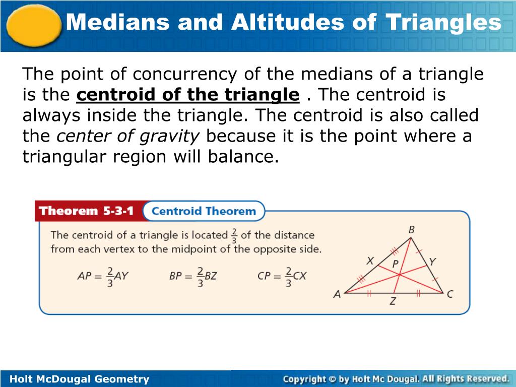 PPT Medians and Altitudes of Triangles PowerPoint Presentation, free