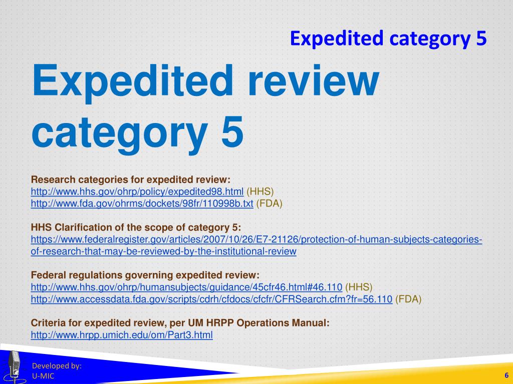 PPT expedited review category 5 PowerPoint Presentation, free