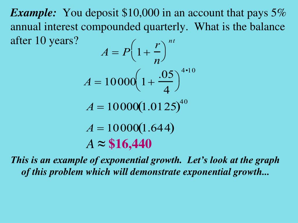 PPT 7.1 Compound Interest and Exponential Growth PowerPoint