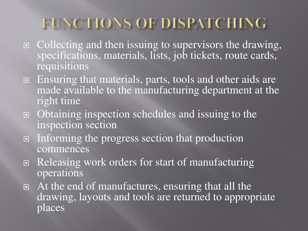 PPT DISPATCHING PowerPoint Presentation, free download ID2794047