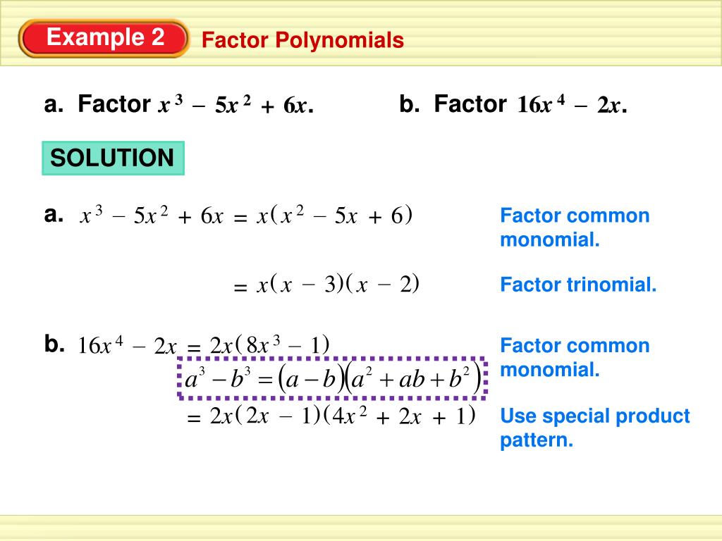 PPT 6.5 Factoring Cubic Polynomials PowerPoint Presentation, free