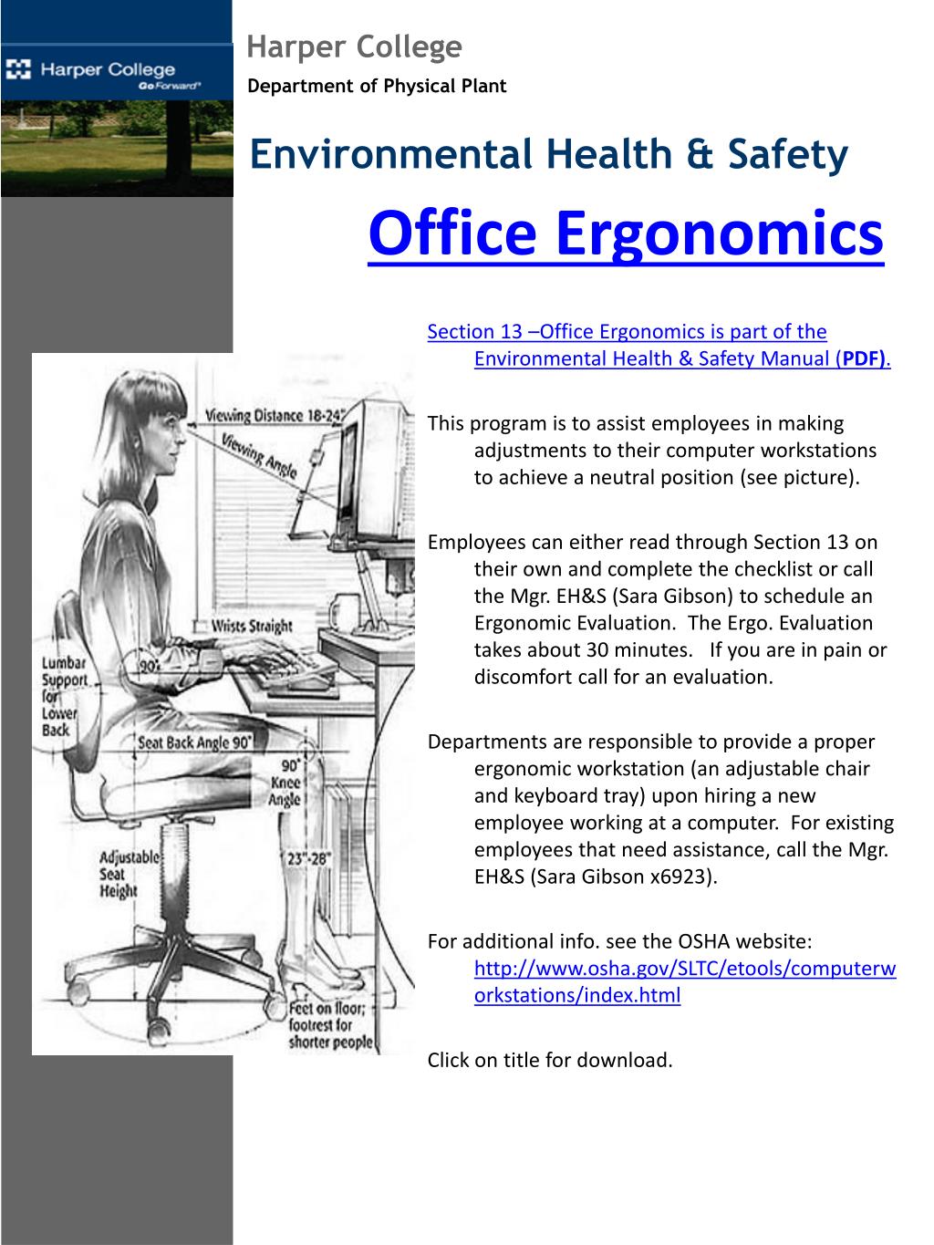 PPT Office Ergonomics PowerPoint Presentation, free download ID2796178