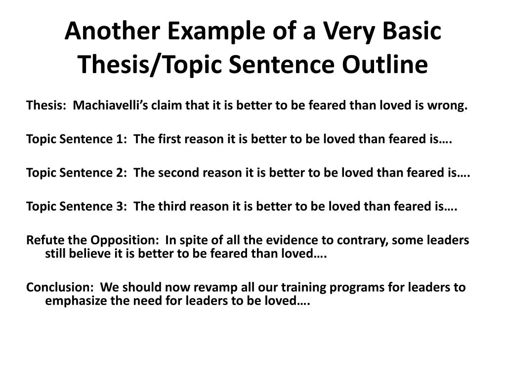 PPT Collegelevel Theses and Topic Sentences PowerPoint Presentation