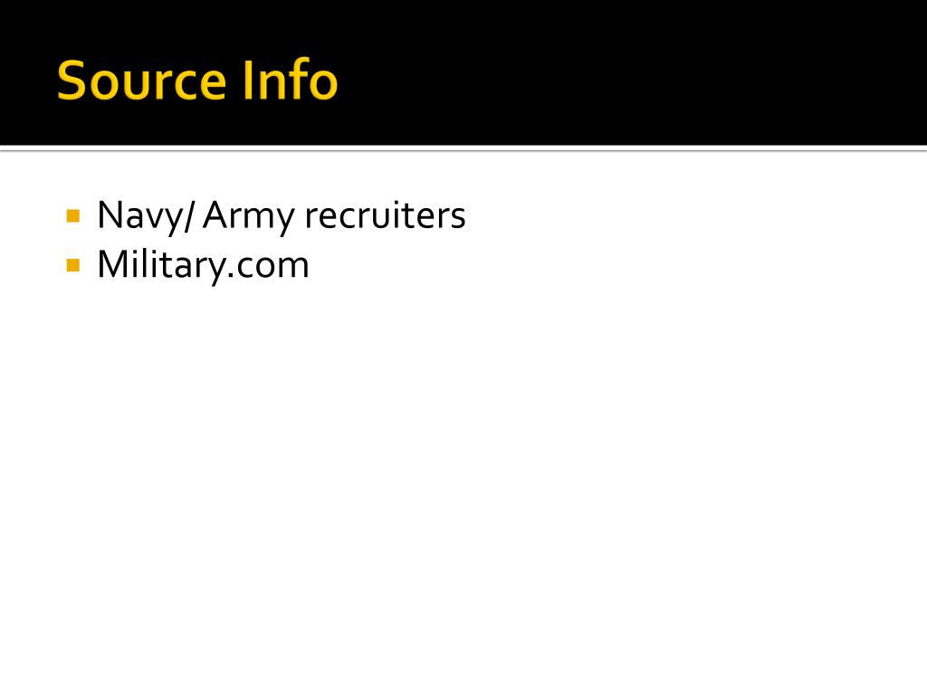 PPT Comparing Two Job Occupations Navy Enlisted Vs. Army Enlisted
