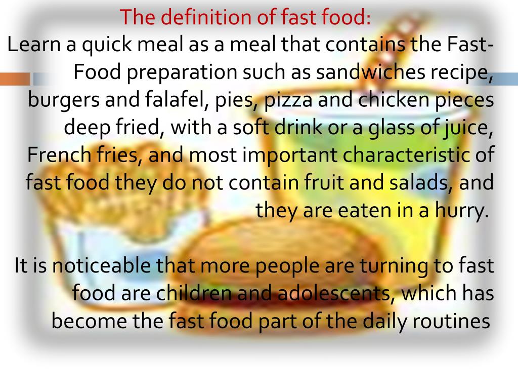 PPT The definition of fast food PowerPoint Presentation, free