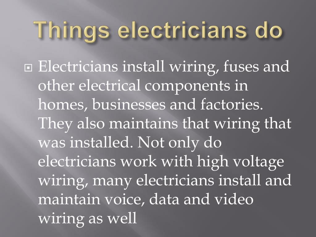 PPT Electrician PowerPoint Presentation, free download ID2809517