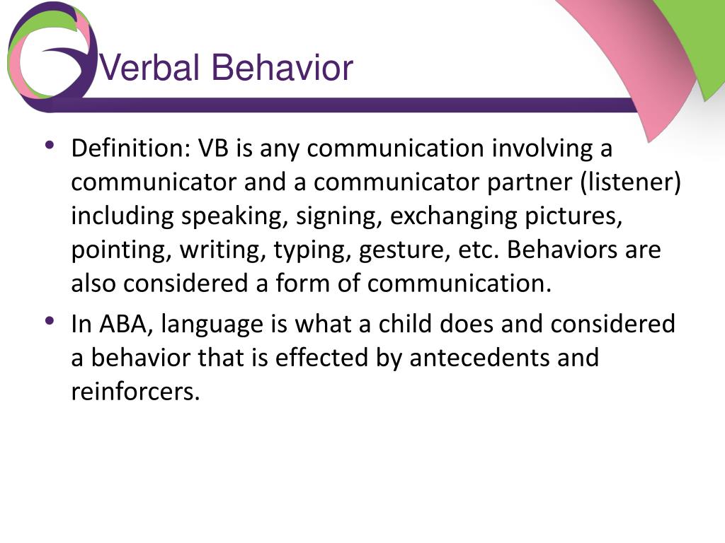 PPT Verbal Behavior PowerPoint Presentation, free download ID2811201