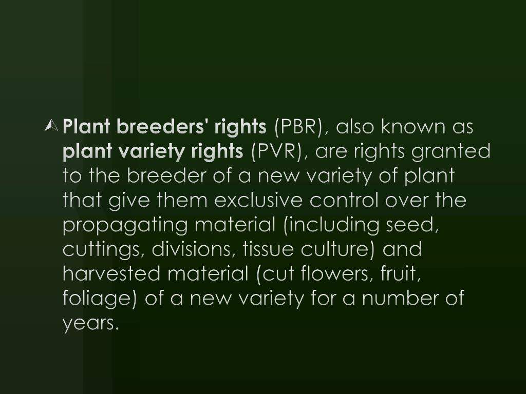 PPT Plant Breeders Rights PowerPoint Presentation, free download ID