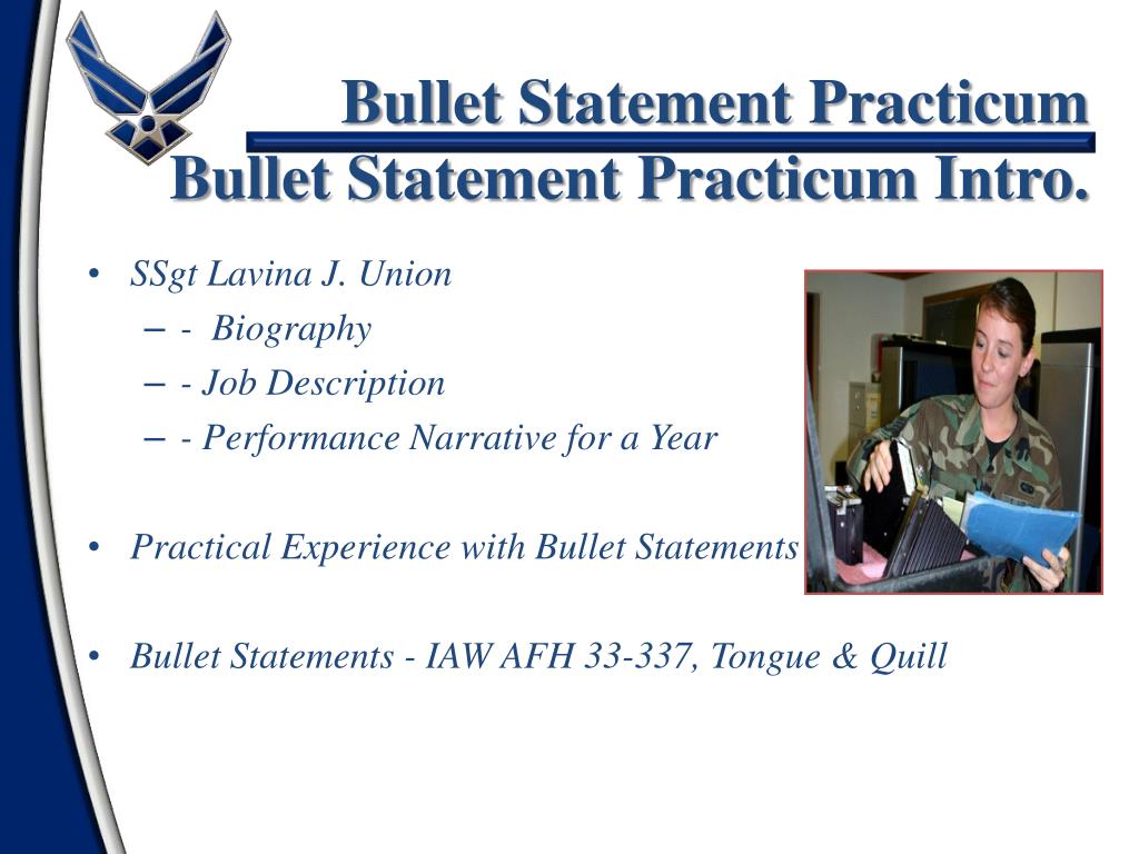 PPT Bullet Statement Practicum PowerPoint Presentation, free download