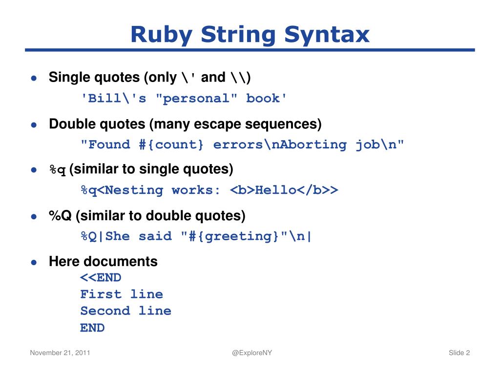PPT Basic Ruby Syntax PowerPoint Presentation, free download ID2822635