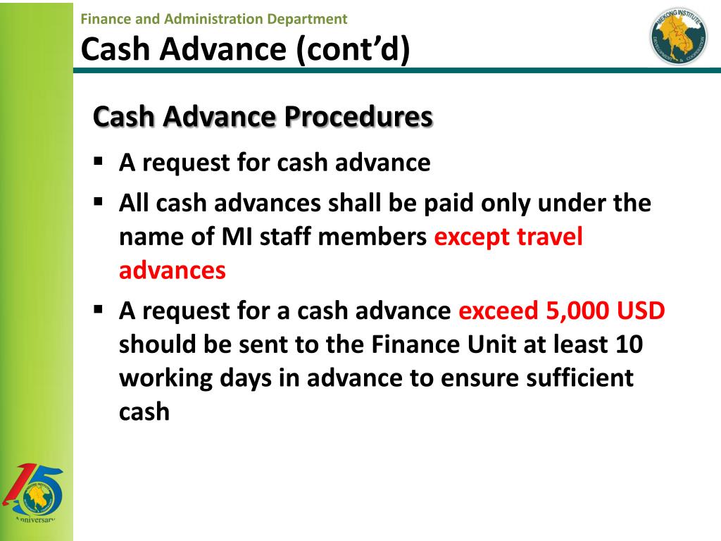 PPT Some Relevant HR matters; Cash advance, clearance, payment and