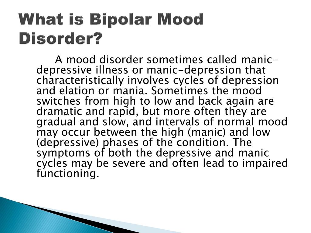 PPT Bipolar Disorder PowerPoint Presentation, free download ID2825957