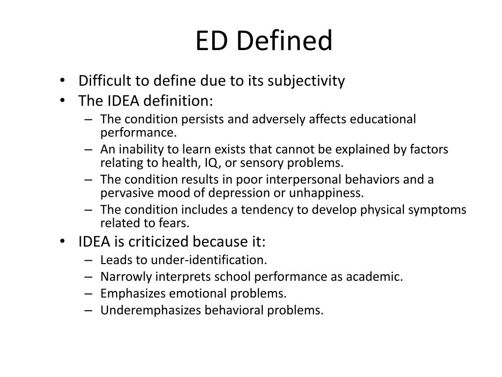 PPT Chapter 7 Emotional and Behavioral Disorders PowerPoint