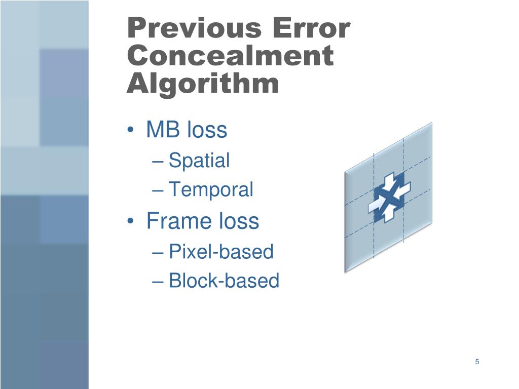 PPT Frame Error Concealment Technique Using Adaptive InterMode