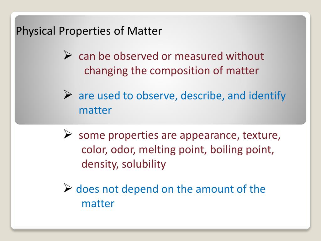 PPT Physical Properties of Matter PowerPoint Presentation, free