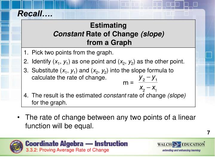 PPT Lesson 3.4 Constant Rate of Change (linear functions) PowerPoint
