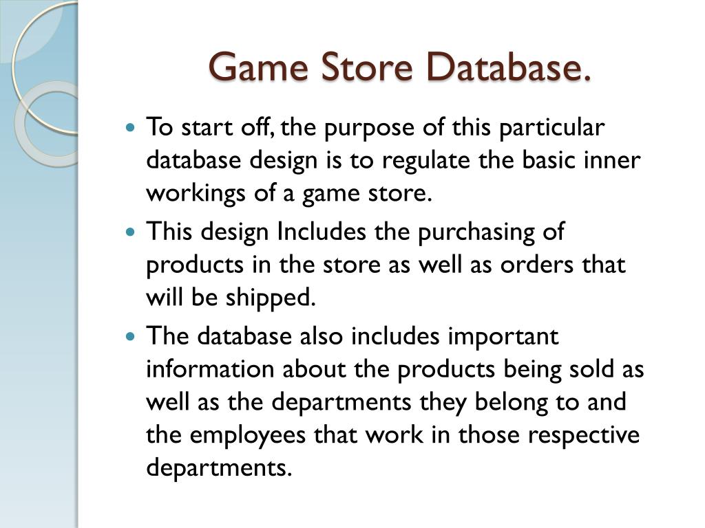 PPT Game Store Database. PowerPoint Presentation, free download ID