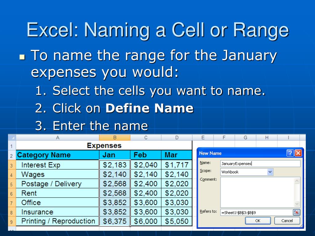 PPT Excel Cell References PowerPoint Presentation, free download
