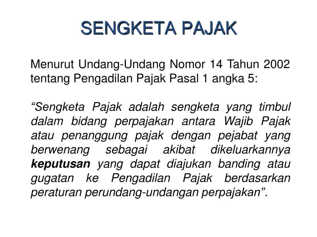 PPT PRAKTIK HUKUM I BIDANG PERADILAN PAJAK PowerPoint Presentation