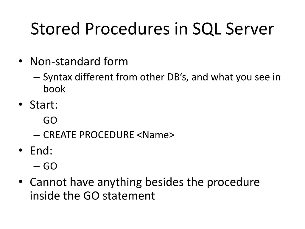 PPT Stored Procedures PowerPoint Presentation, free download ID2843331