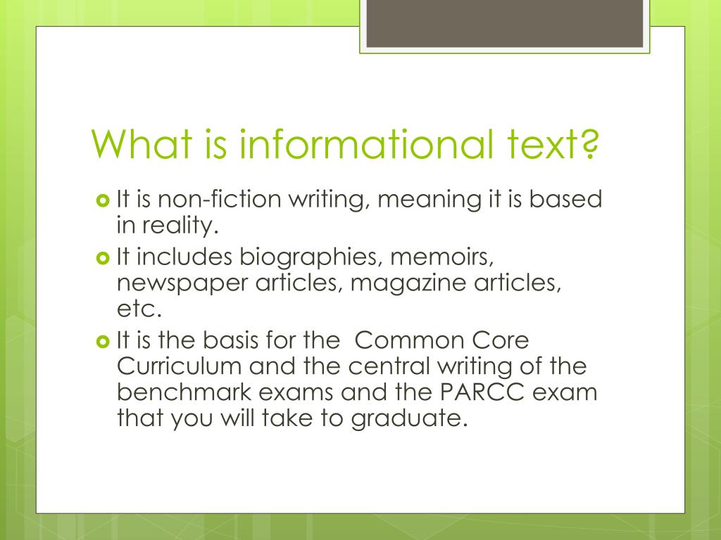 PPT INFORMATIONAL TEXT PowerPoint Presentation, free download ID
