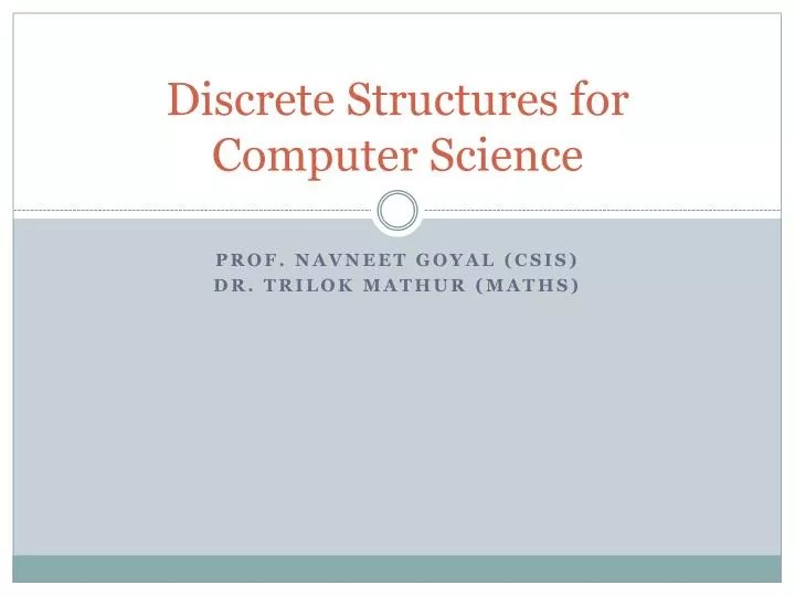 PPT Discrete Structures for Computer Science PowerPoint Presentation